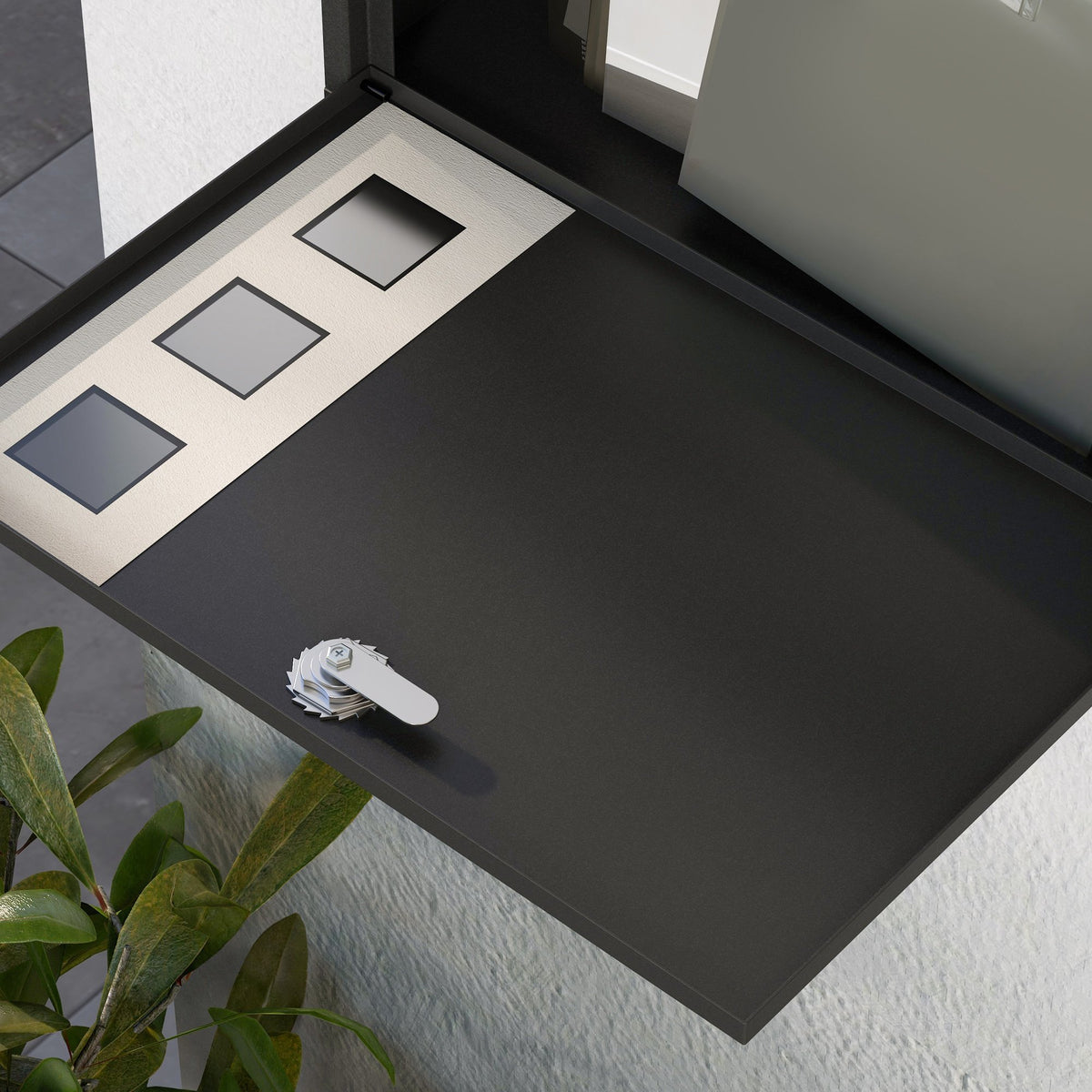 HOMCOM Weatherproof Wall Mounted Letter Box – Black