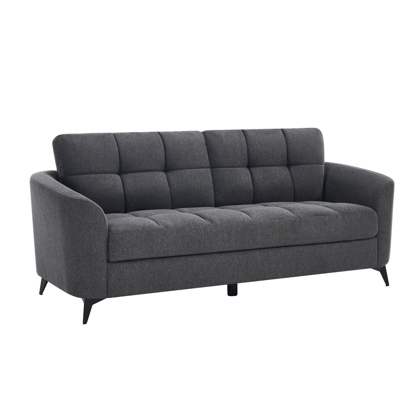 Furniture Online Solna Scandi 3 Seater Linen Sofa – Charcoal