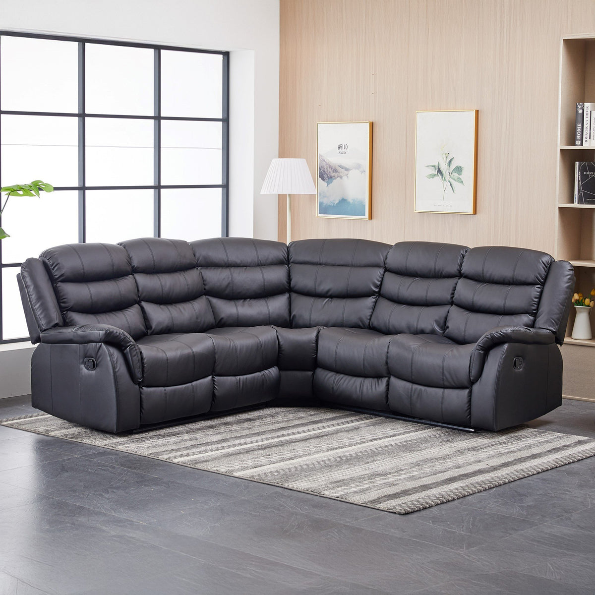 Artemis Home Astoria Reclining Corner Sofa - Black