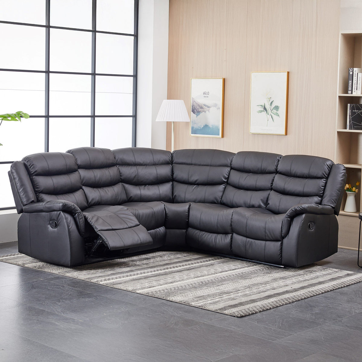 Artemis Home Astoria Reclining Corner Sofa - Black