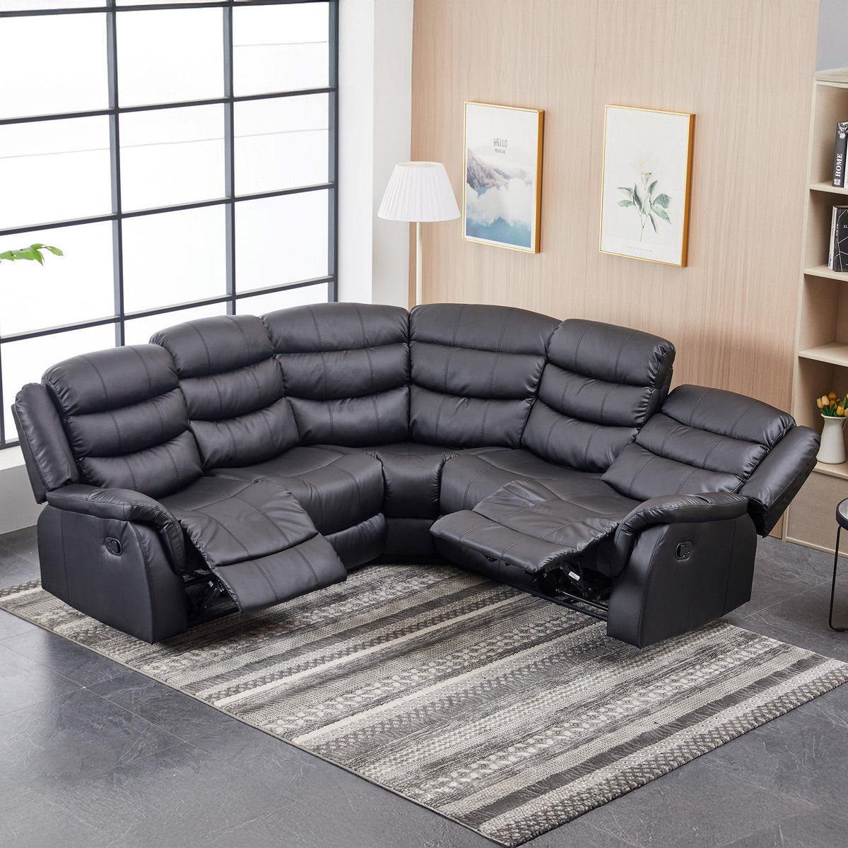 Artemis Home Astoria Reclining Corner Sofa - Black