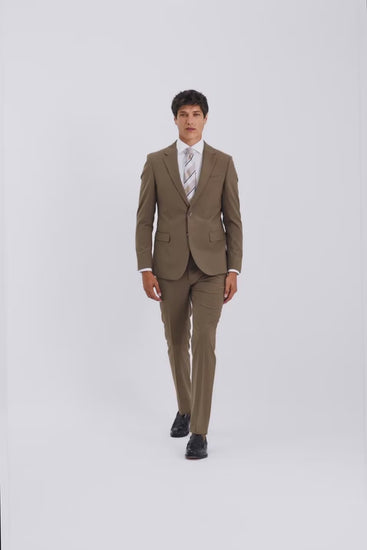 Slim Fit Dark Camel Suit