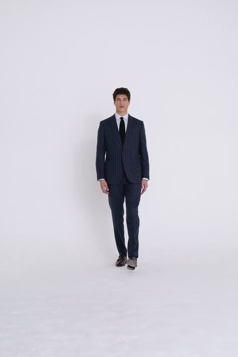 Italian Tailored Fit Blue Stripe Suit
