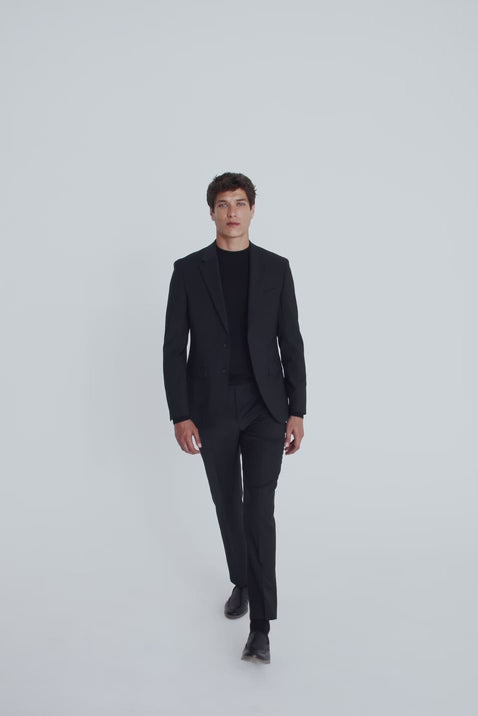 Slim Fit Black Performance Suit