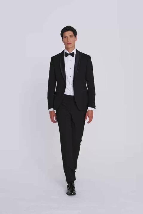 Slim Fit Black Shawl Lapel Tuxedo