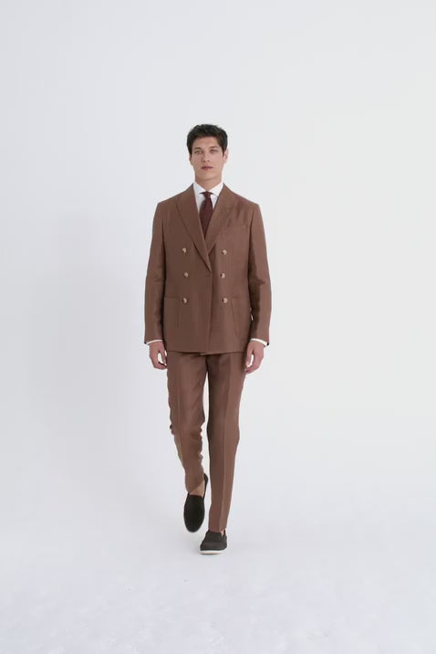 Italian Tailored Fit Copper Herringbone Suit