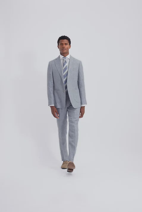 Tailored Fit Light Blue Linen Suit