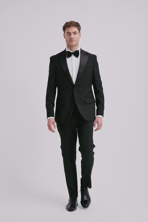 Tailored Fit Black Notch Lapel Tuxedo