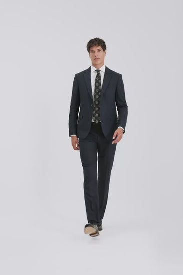 Slim Fit Navy Puppytooth Suit