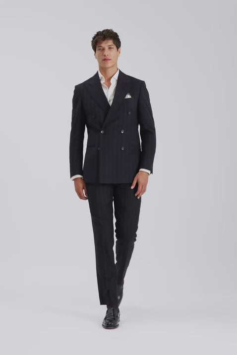Tailored Fit Navy Stripe Suit