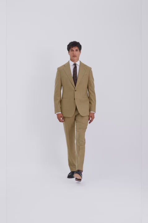 Italian Tailored Fit Gold Flannel Suit