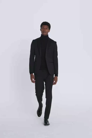 Slim Fit Black Notch Lapel Tuxedo Jacket
