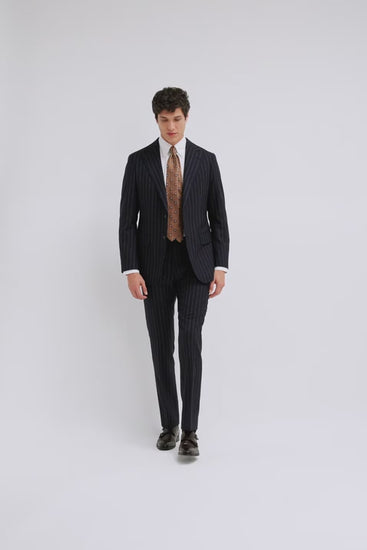 Italian Tailored Fit Navy Stripe Suit