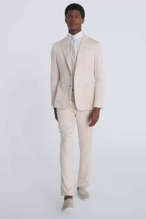Italian Tailored Fit Light Camel Silk Suit