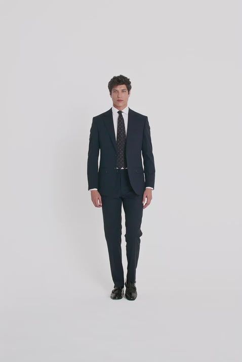 Tailored Fit Navy Check Suit