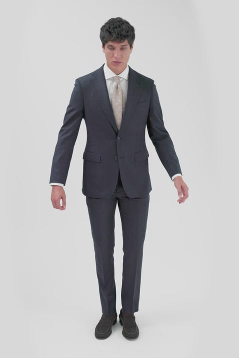 Tailored Fit Navy Check Performance Suit