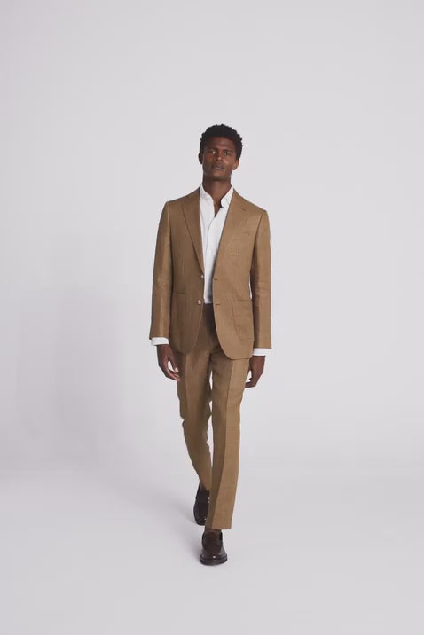 Tailored Fit Gold Linen Suit