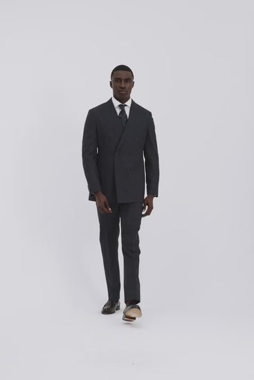 Italian Tailored Fit Navy Check Suit