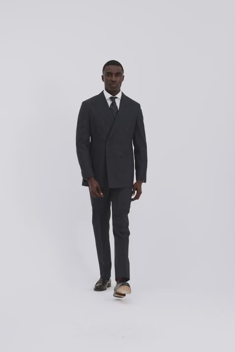 Italian Tailored Fit Navy Check Suit