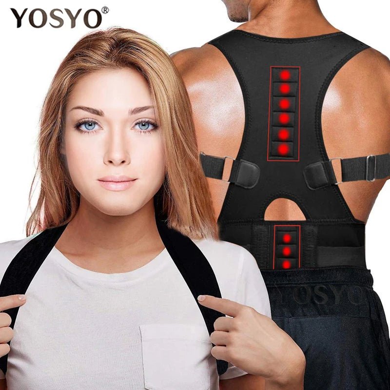 Posture Corrector Magnetic Therapy Brace Shoulder Back Support Belt - Interactive Group