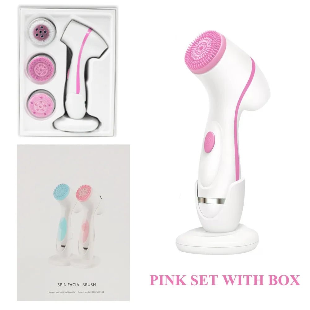 Facial Cleansing Brush Sonic Nu Face Spin Brush Set - Interactive Group