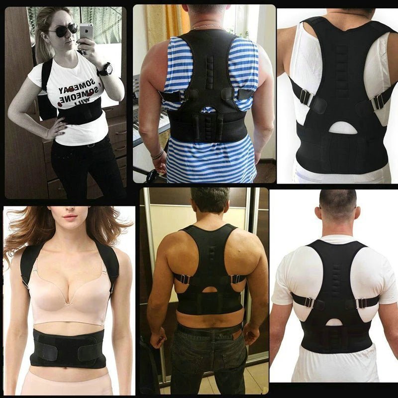 Posture Corrector Magnetic Therapy Brace Shoulder Back Support Belt - Interactive Group