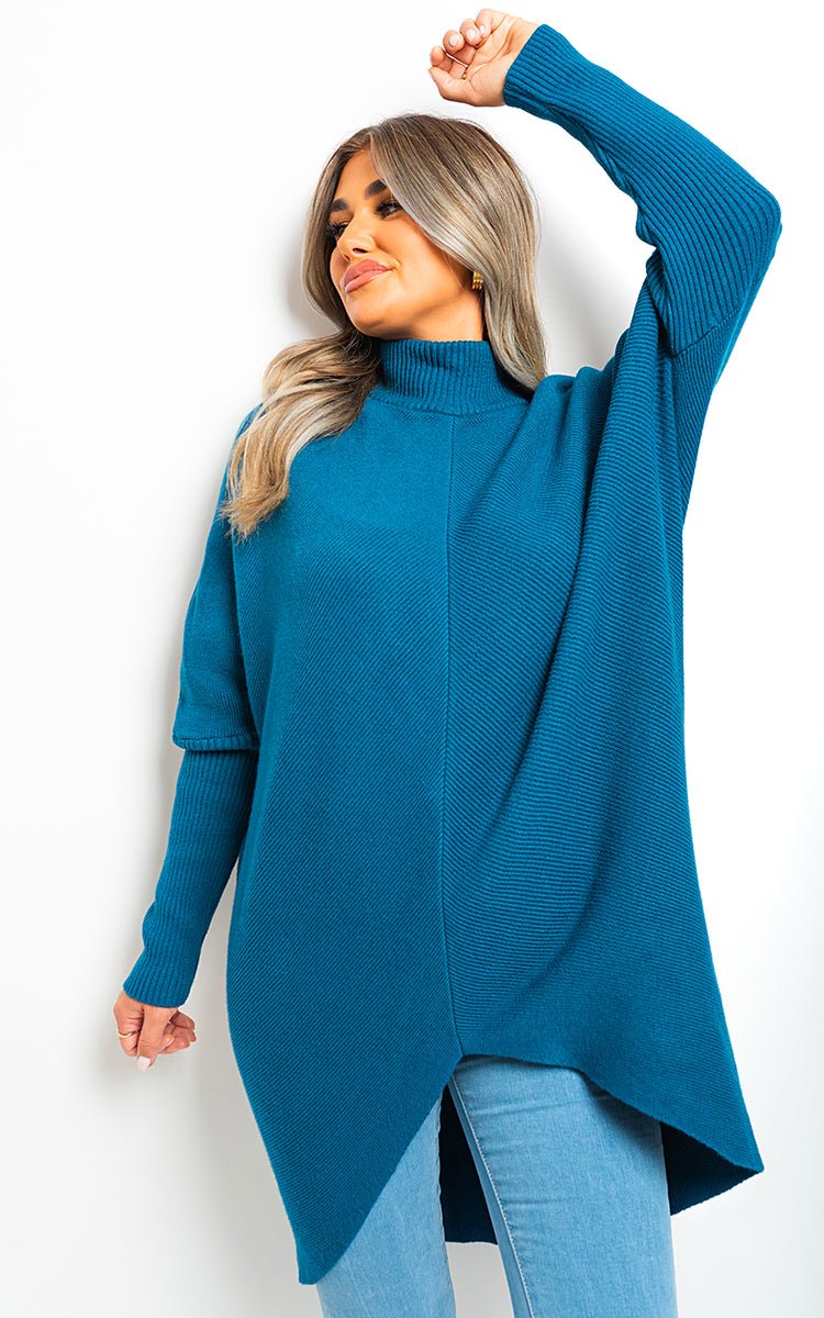 Turtle Neck Longline Knitted Jumper - Interactive Group