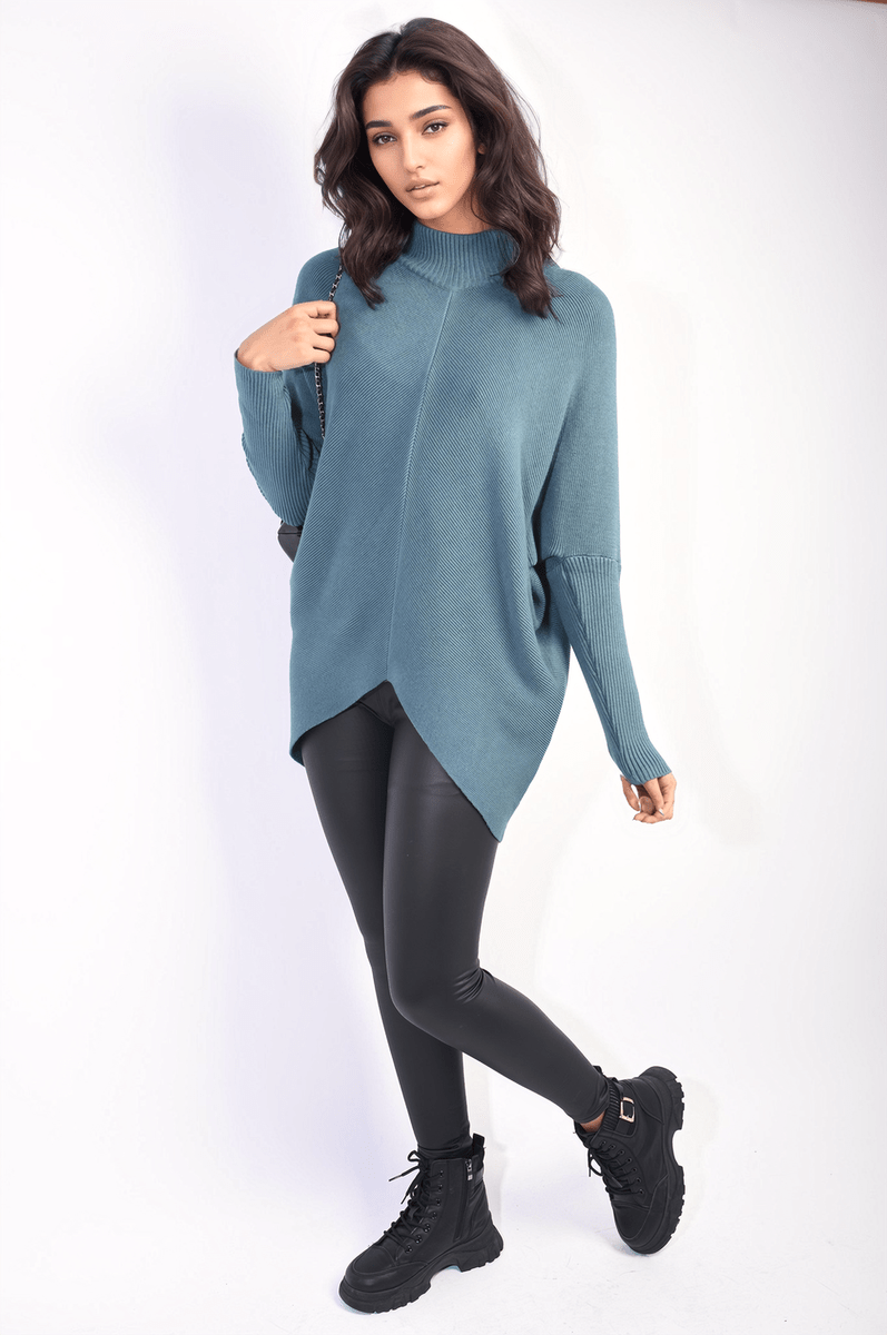 Turtle Neck Longline Knitted Jumper - Interactive Group
