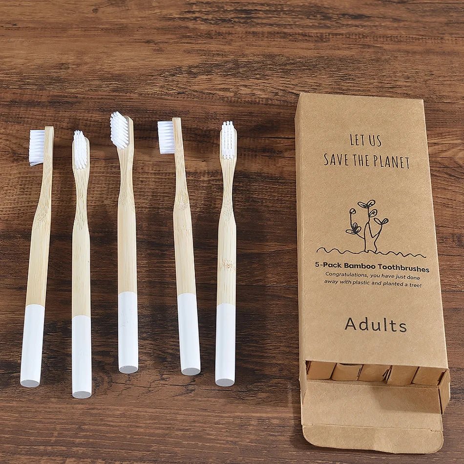 5Pack Adult Bamboo Toothbrush - Interactive Group