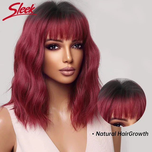 Short Bob Wig Loose Body Wave Wig With Bangs Brazilian Remy 100% Human Hair Wigs - Interactive Group