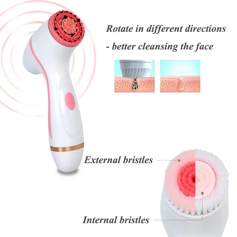Facial Cleansing Brush Sonic Nu Face Spin Brush Set - Interactive Group