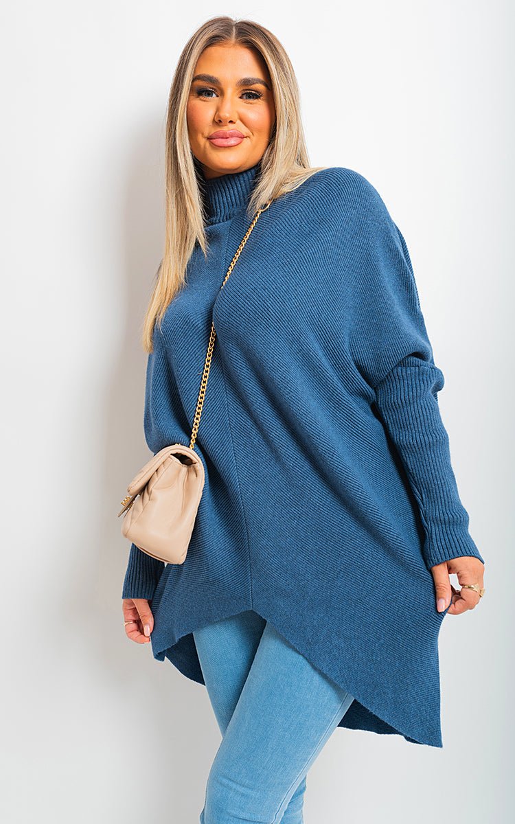 Turtle Neck Longline Knitted Jumper - Interactive Group