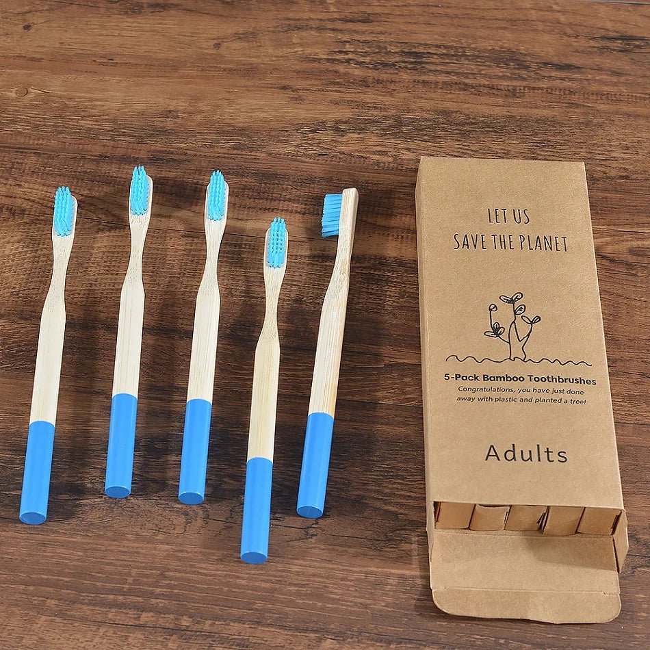 5Pack Adult Bamboo Toothbrush - Interactive Group