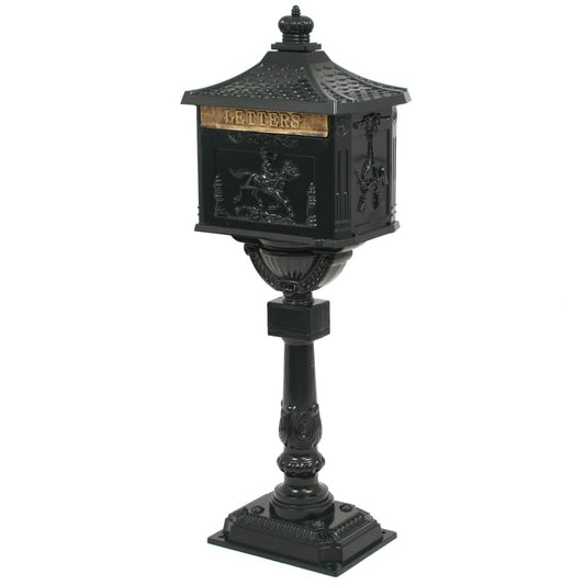 Walplus Pedestal Letterbox Vintage Style Rustproof - Green - 43 x 30 x 117 cm