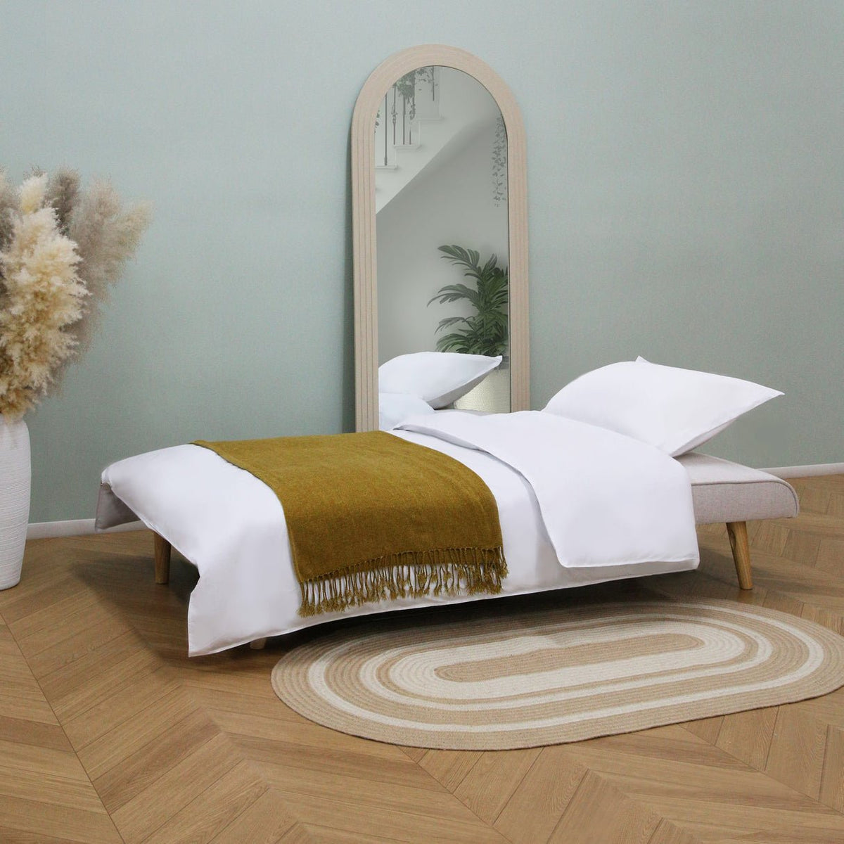 HomeGardenDirect Lucca Click Clack 3 Seater Sofa Bed - Light Grey