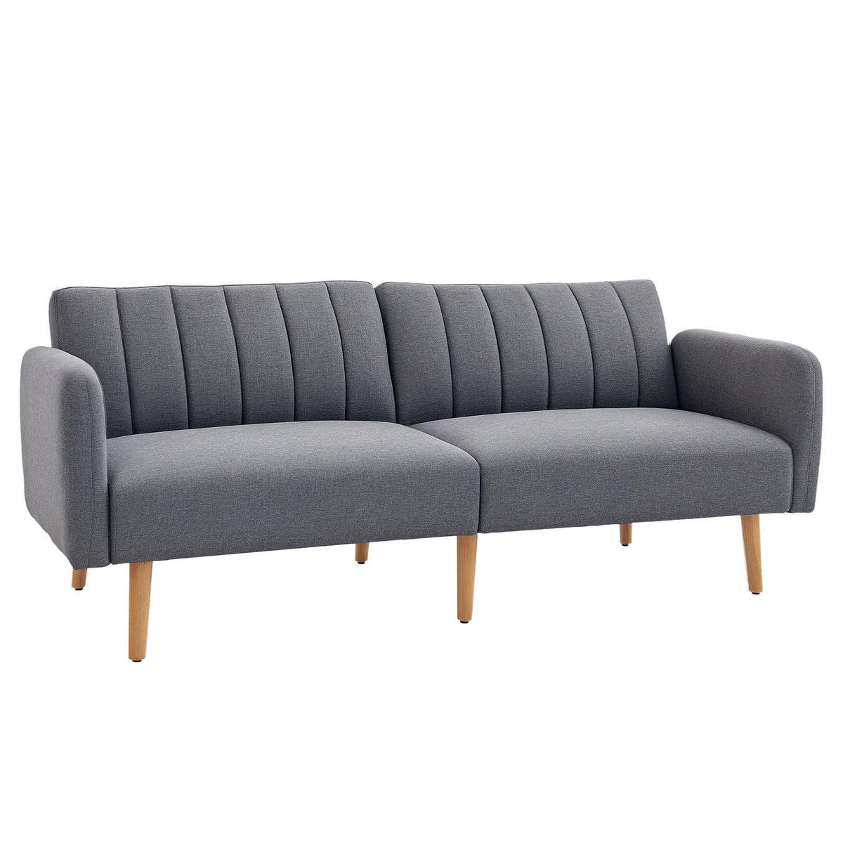 HOMCOM 3 Seater Linen Fabric Sofa Bed with Adjustable Split Backrest - Grey