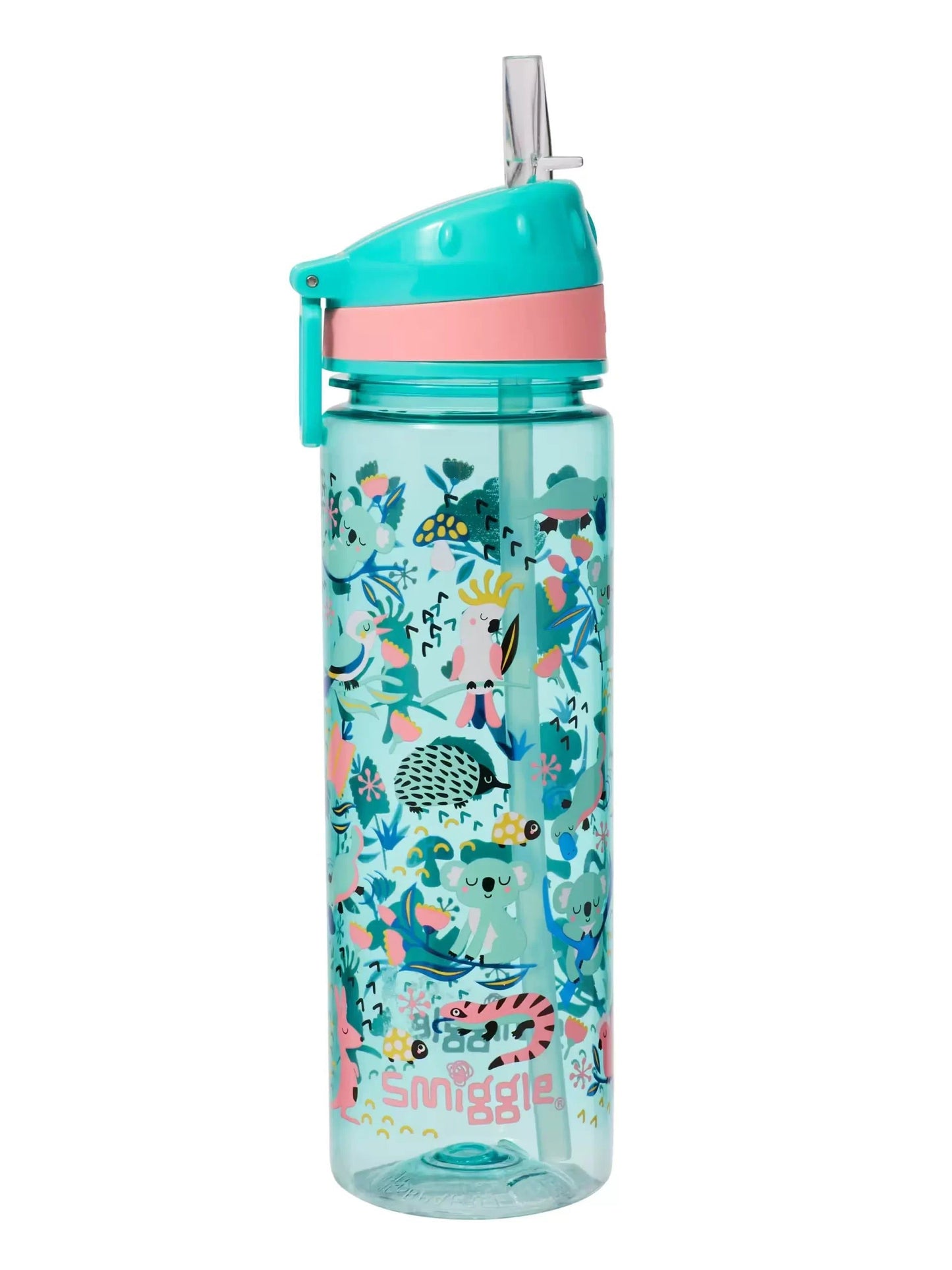 Smiggle - Hi There 650ml BPA-Free Water Bottle with Straw - Interactive Group