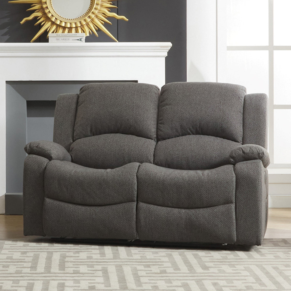 Artemis Home Marldon 2 Seat Manual Recliner Sofa - Dark Grey