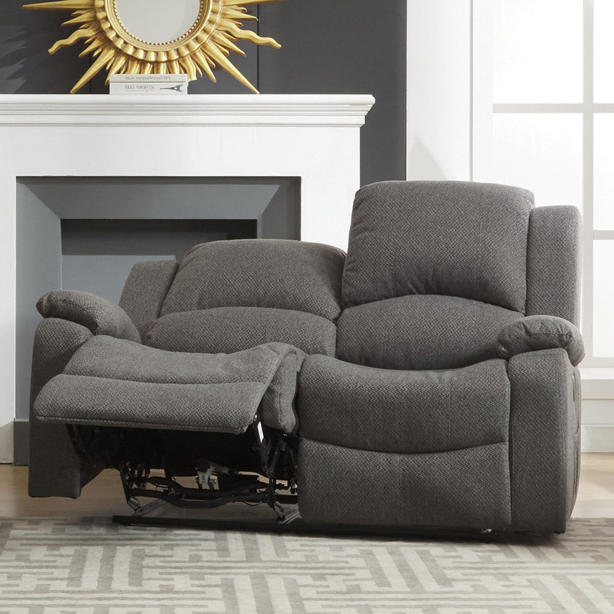 Artemis Home Marldon 2 Seat Manual Recliner Sofa - Dark Grey