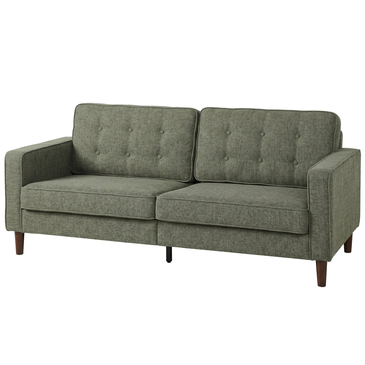 HOMCOM 3 Seater Velvet Feel Fabric Upholstered Sofa - Green