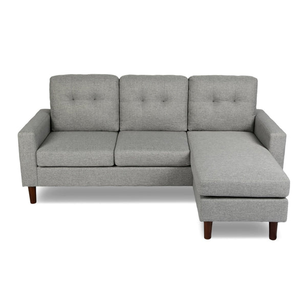 HomeGardenDirect Pisa Small Woven Fabric Chaise Sofa - Grey