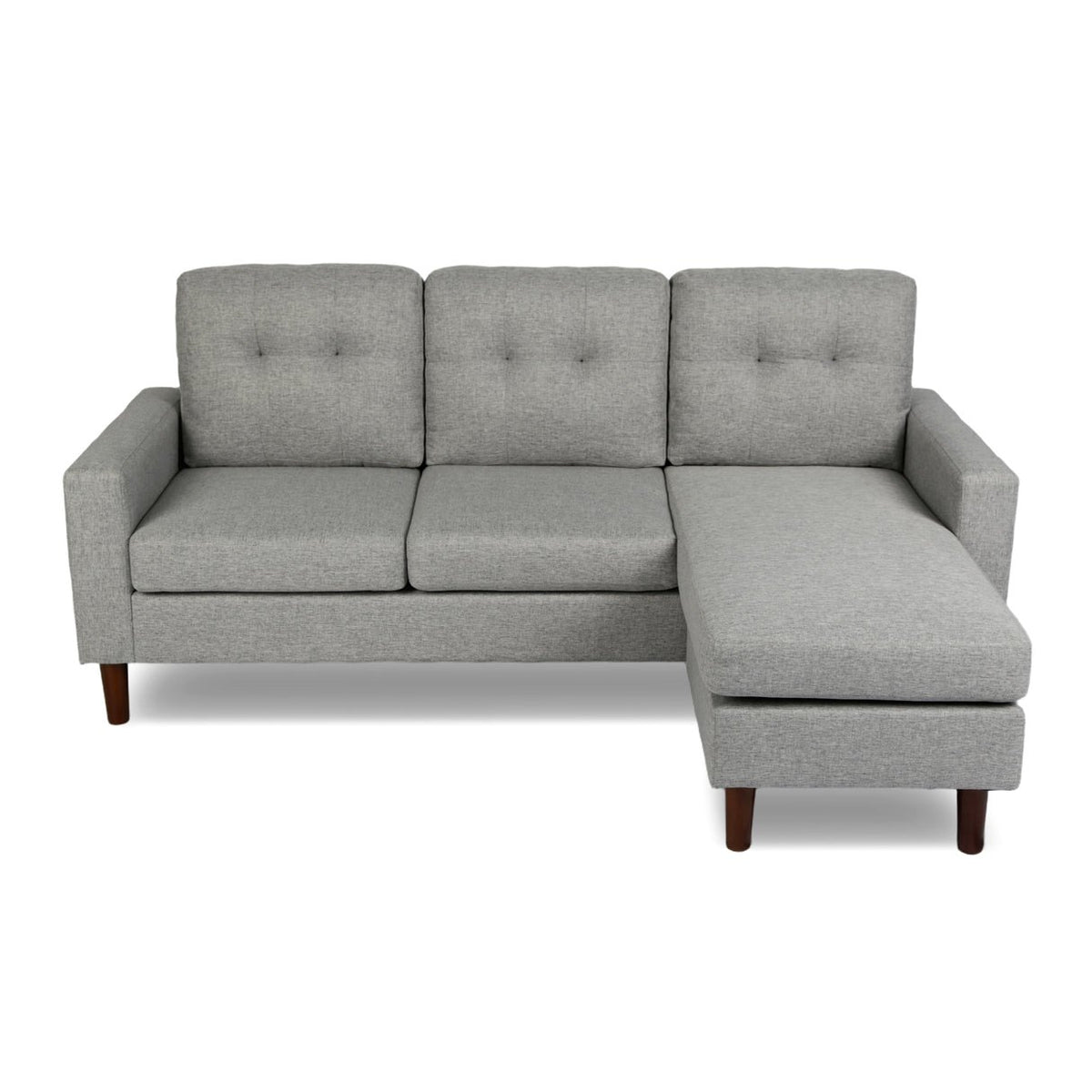 HomeGardenDirect Pisa Small Woven Fabric Chaise Sofa - Grey