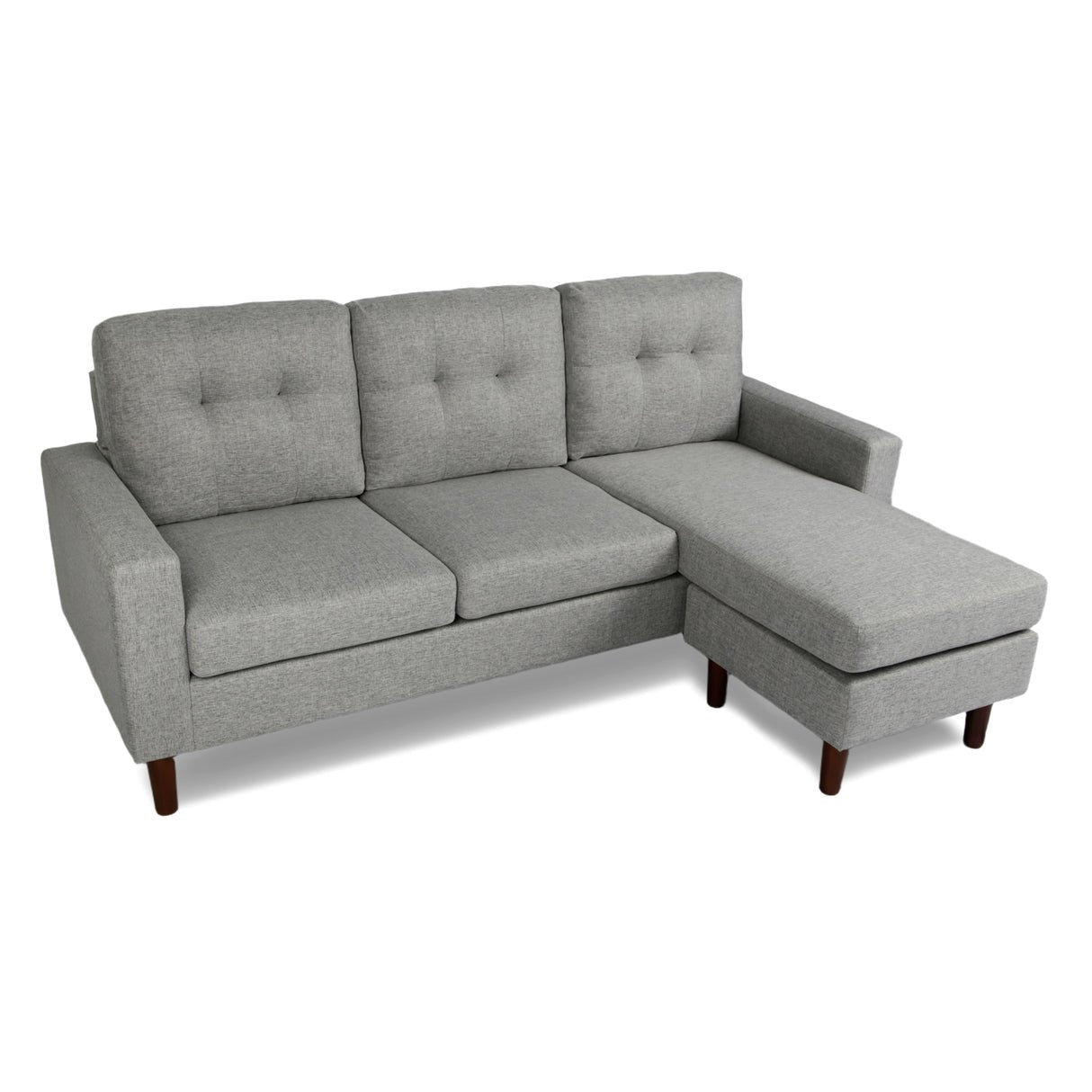 HomeGardenDirect Pisa Small Woven Fabric Chaise Sofa - Grey
