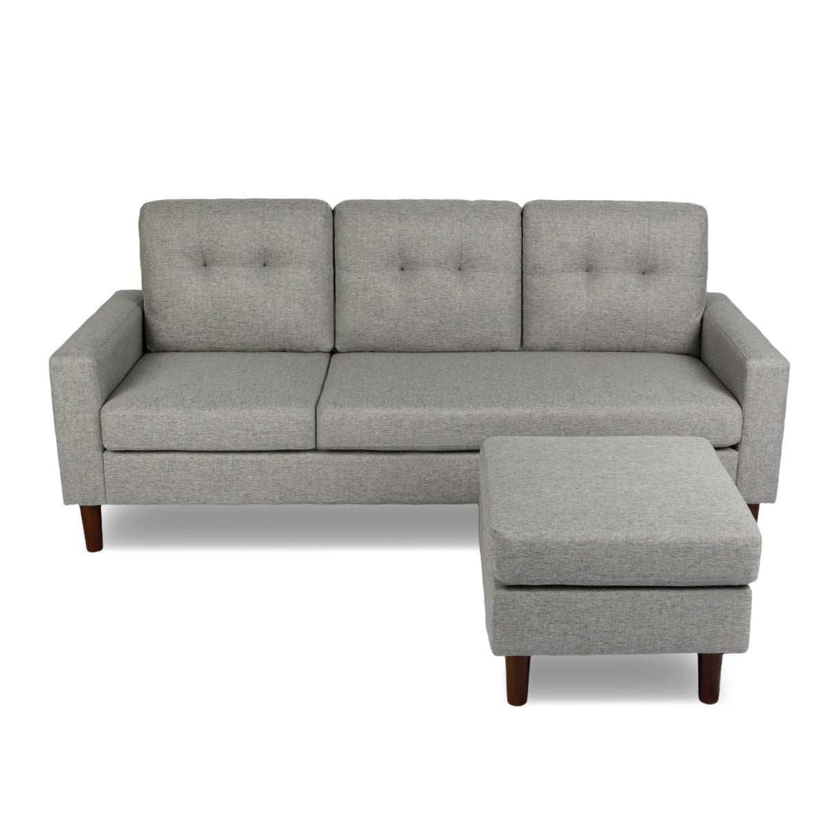 HomeGardenDirect Pisa Small Woven Fabric Chaise Sofa - Grey