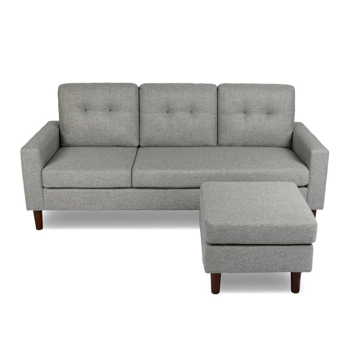 HomeGardenDirect Pisa Small Woven Fabric Chaise Sofa - Grey