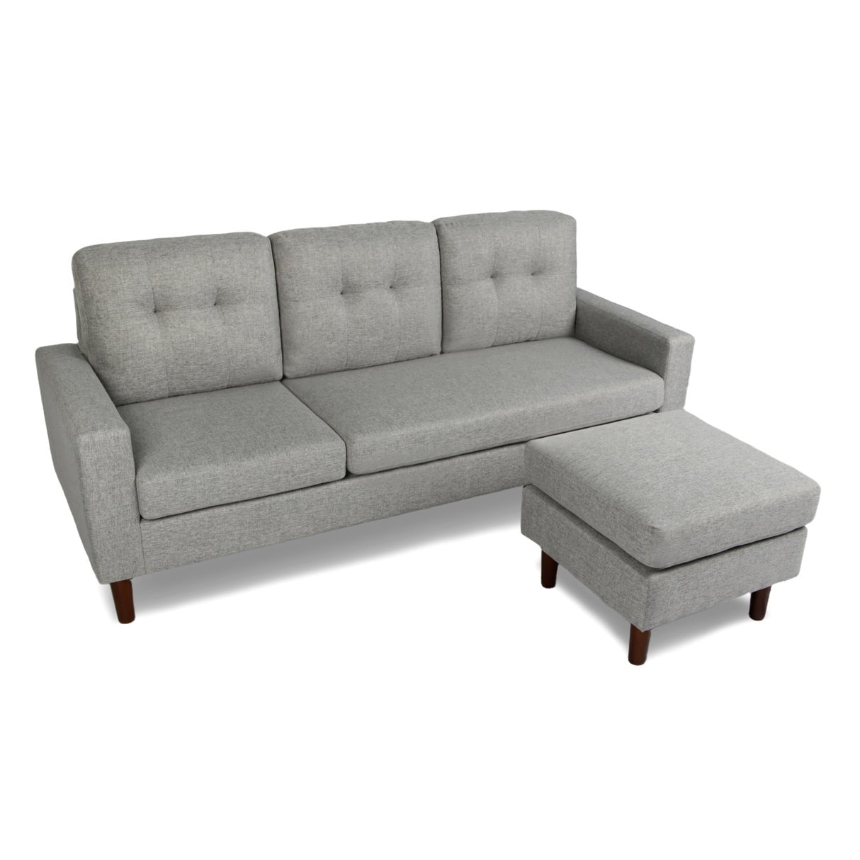 HomeGardenDirect Pisa Small Woven Fabric Chaise Sofa - Grey