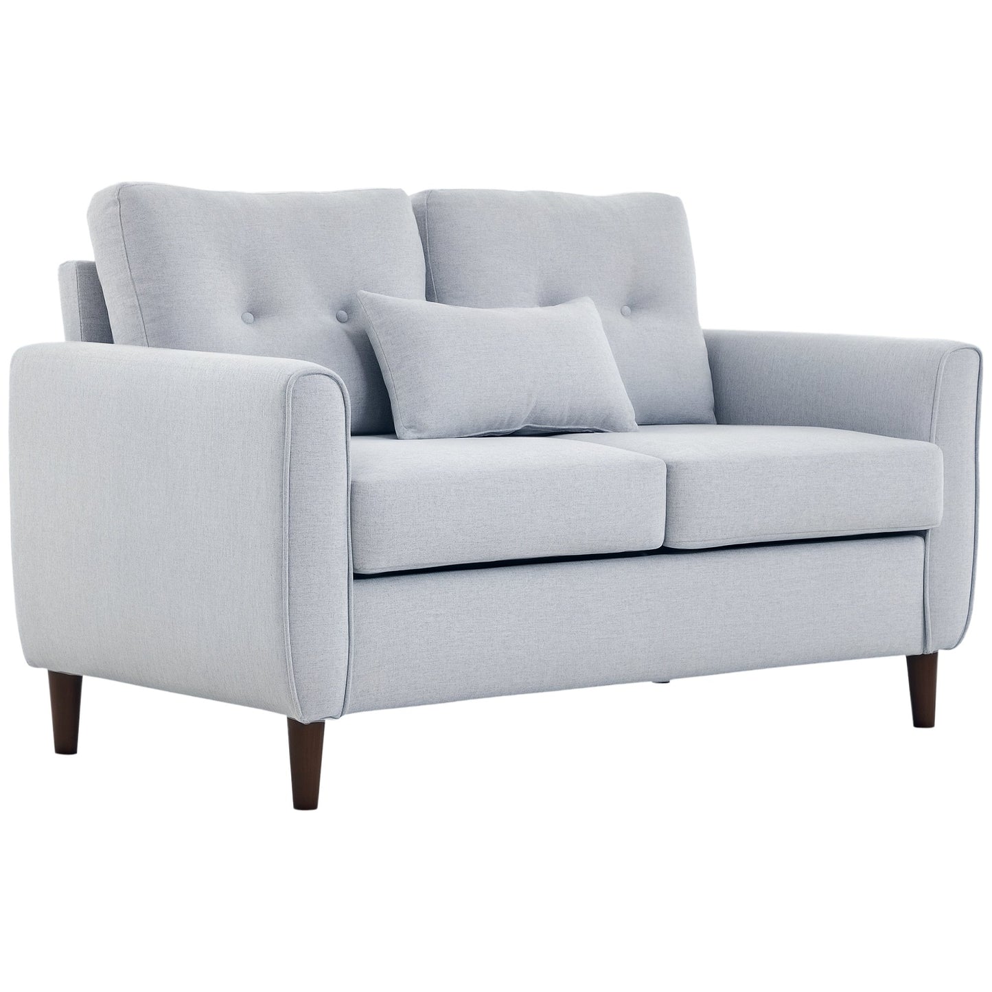 HOMCOM 2 Seater Fabric Modern Sofa with Spring Cushion - Grey