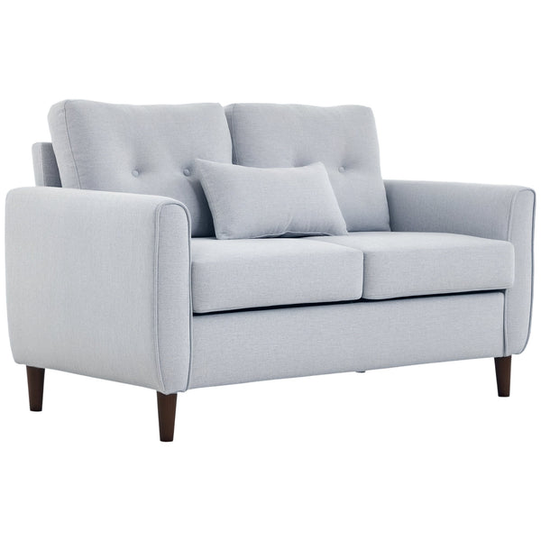HOMCOM 2 Seater Fabric Modern Sofa with Spring Cushion - Grey