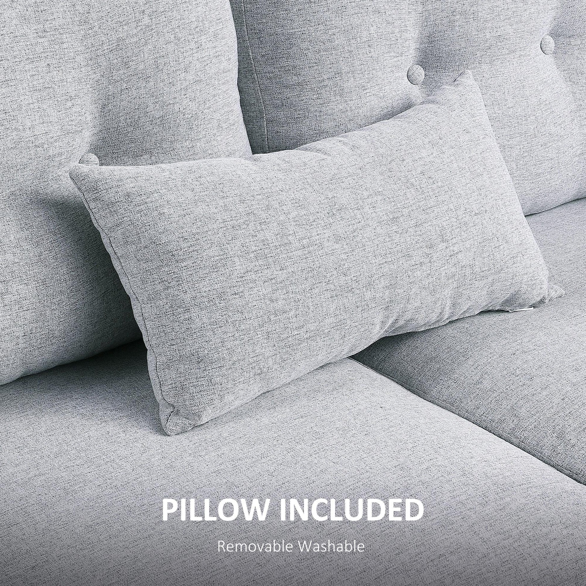 HOMCOM 2 Seater Fabric Modern Sofa with Spring Cushion - Grey