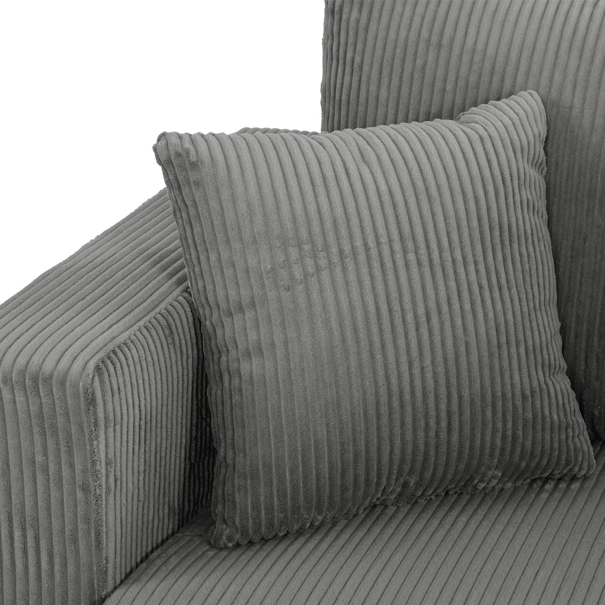 HOMCOM 2 Seater Comfy Wide Deep Seat Corduroy Sofa - Light Grey